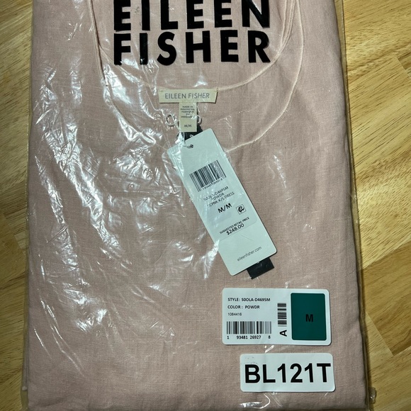 Eileen Fisher Organic Handkerchief Linen Powder Pink Tank Dress W/Slip $248 - Picture 13 of 14